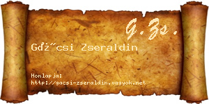 Gácsi Zseraldin névjegykártya
